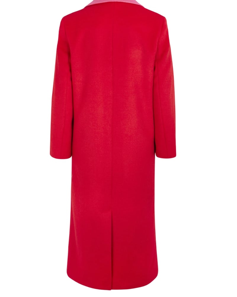 Calvin klein red wool coat shop